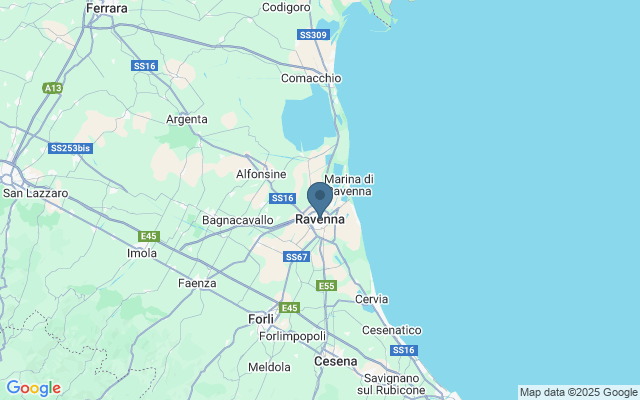 Kaart met locatie Ravenna